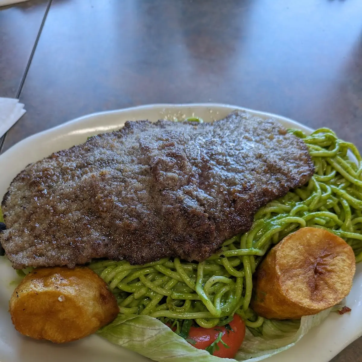 Tallarines Verdes Con Apanado