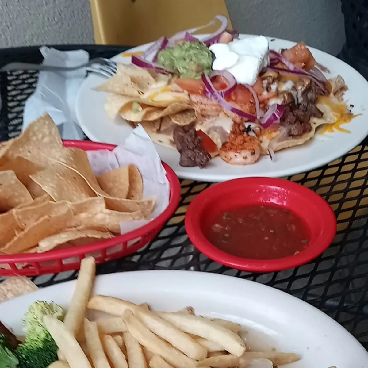 Nachos Supreme and Steak and Fries
