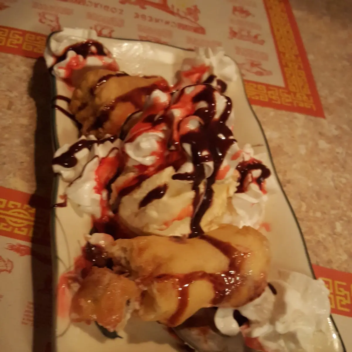 Fried Cheese Cake and Ice Cream