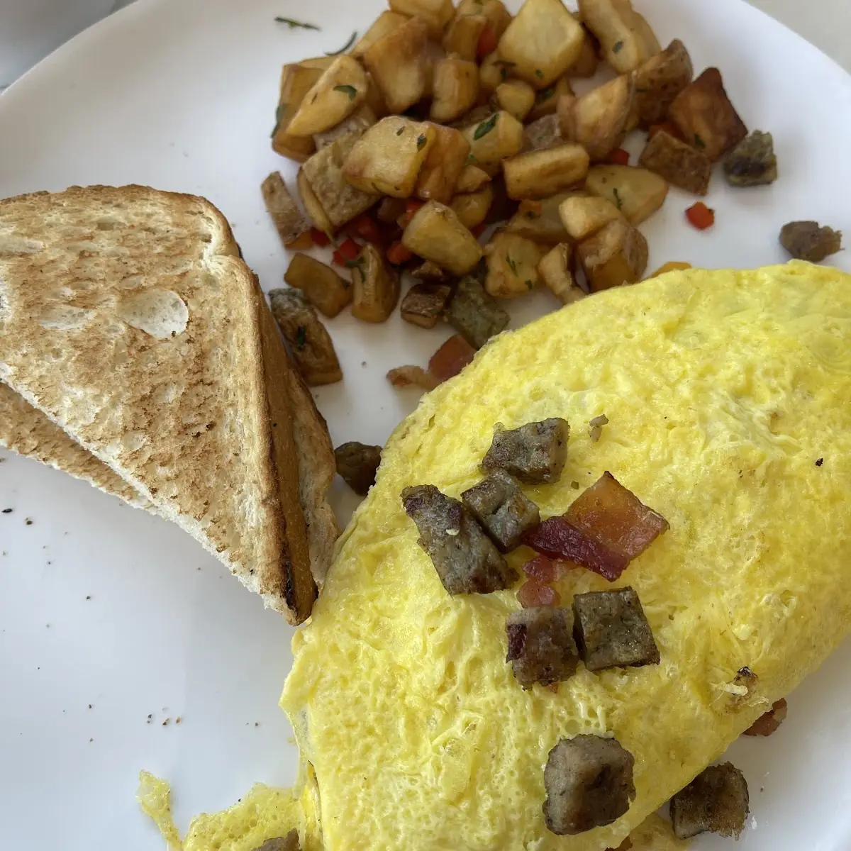 Sausage Bacon & Cheddar Omelet