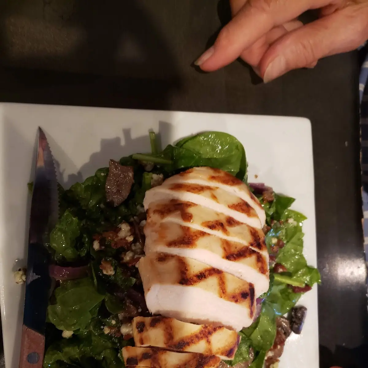 Warm Spinach Salad with Chicken