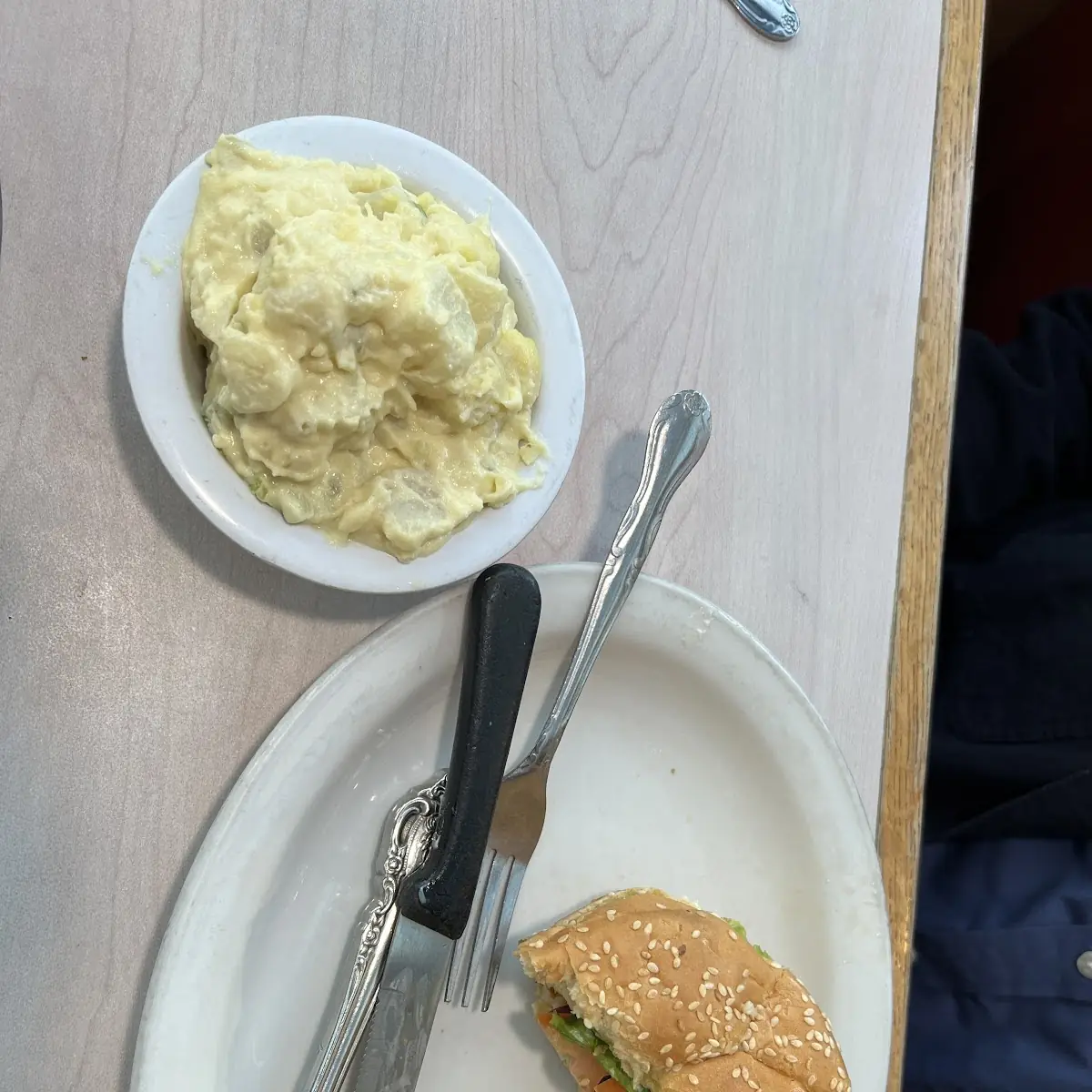 Vegetarian Burger with Potato Salad