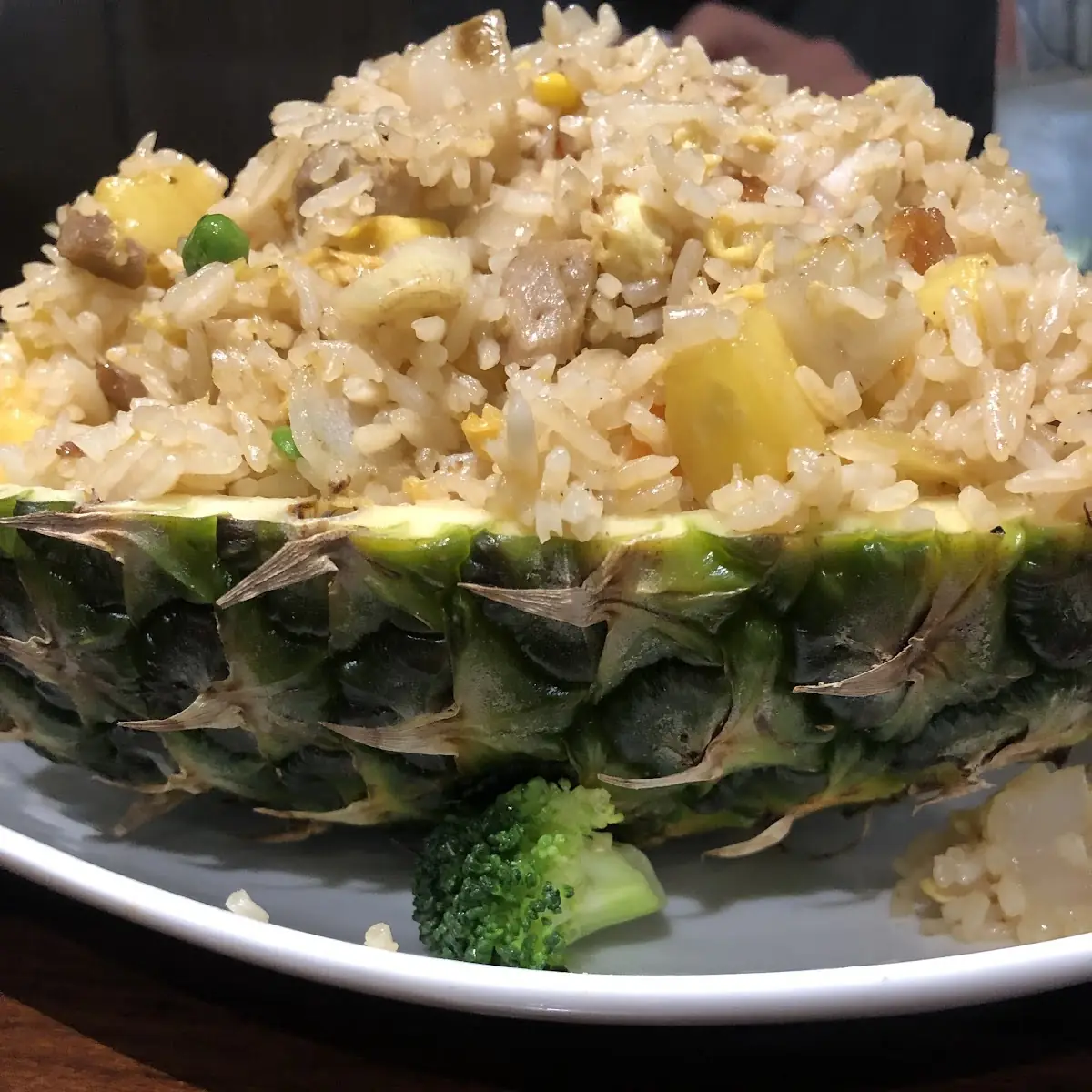 Pineapple Fried Rice with Chicken Beef and Shrimp
