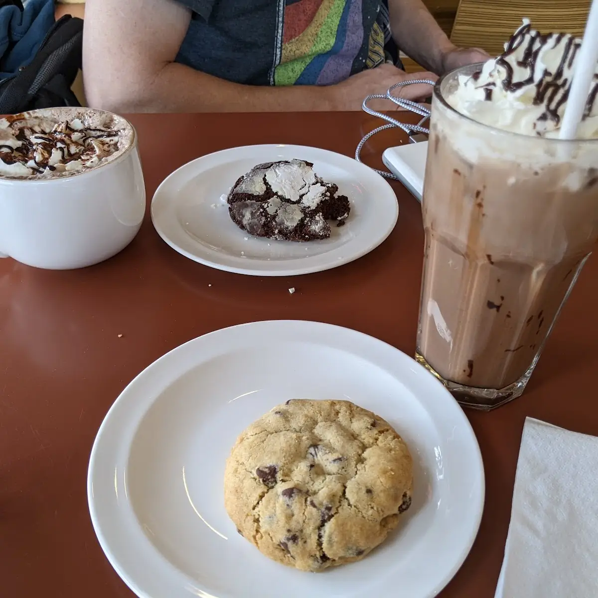 Hot Chocolate Chocolate Cookie Choc Chip Cookie Decaf Iced Mocha