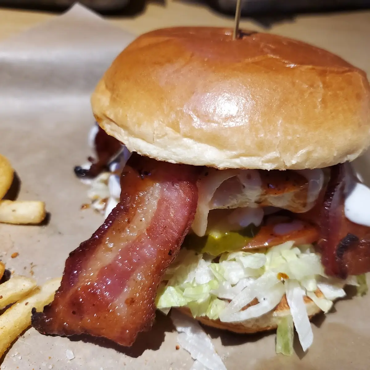 Cheese Curd Bacon Burger