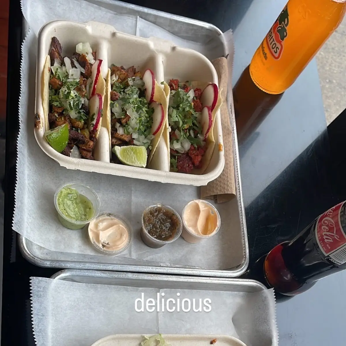 Three Assorted Street Tacos with Lime