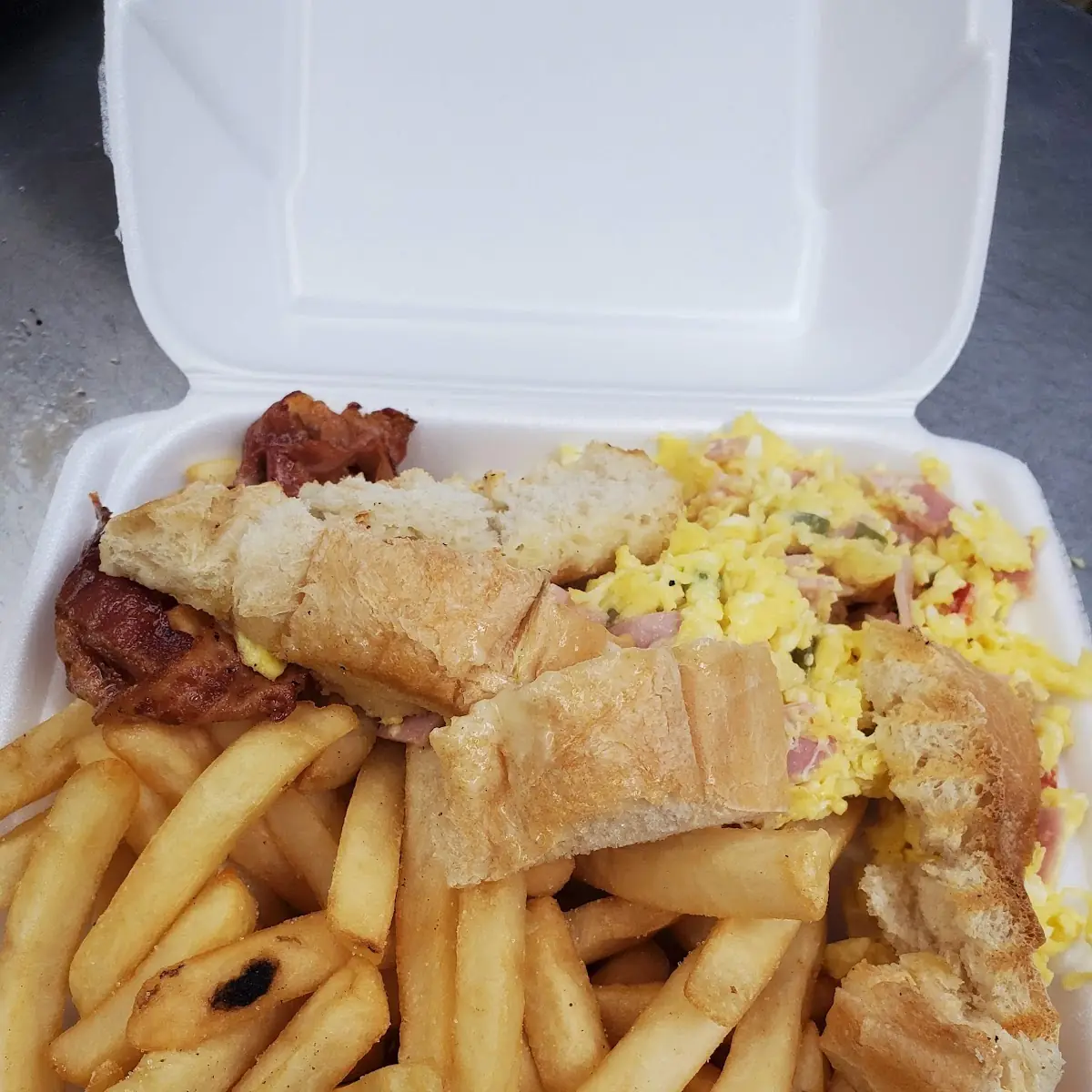 Scrambled Eggs Fries and Beacon