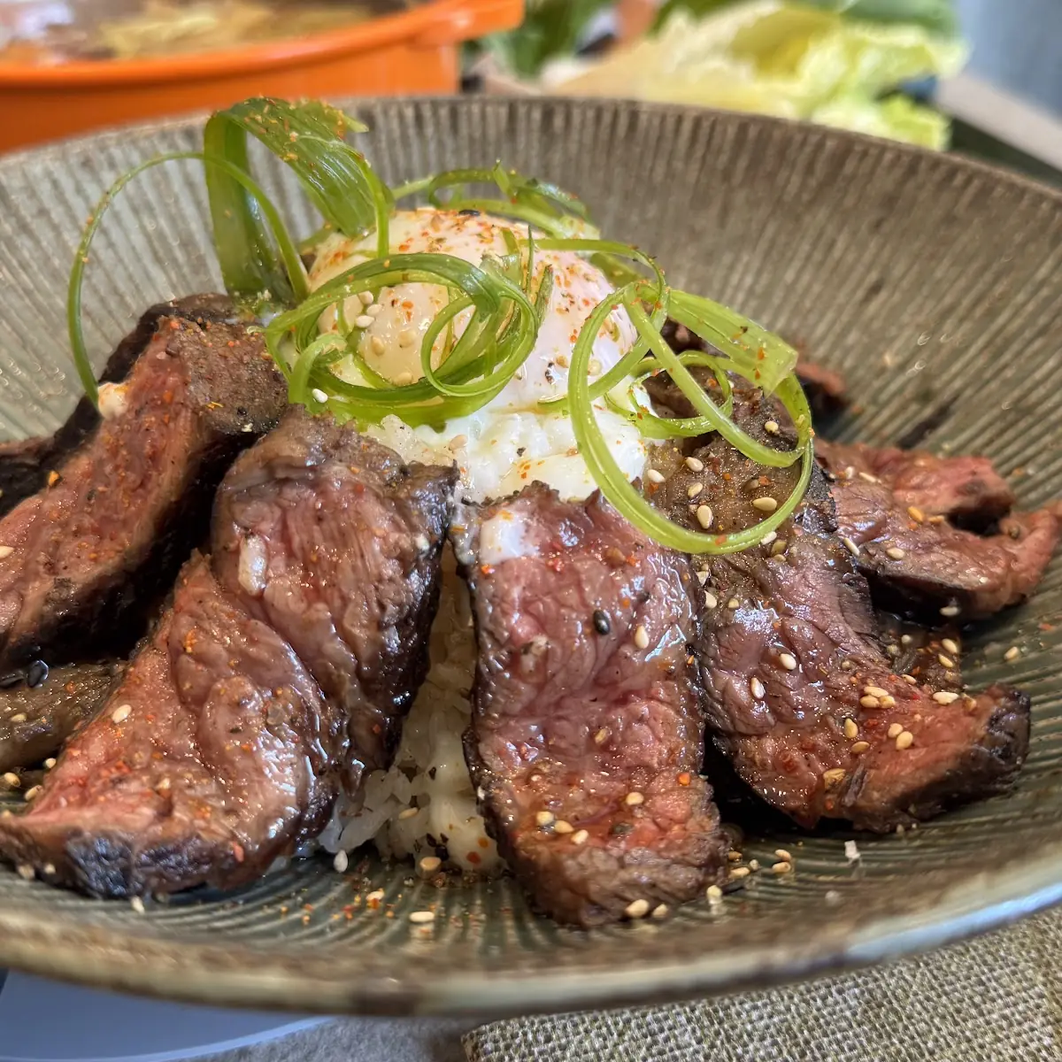 Seared Steak Rice Bowl with Egg