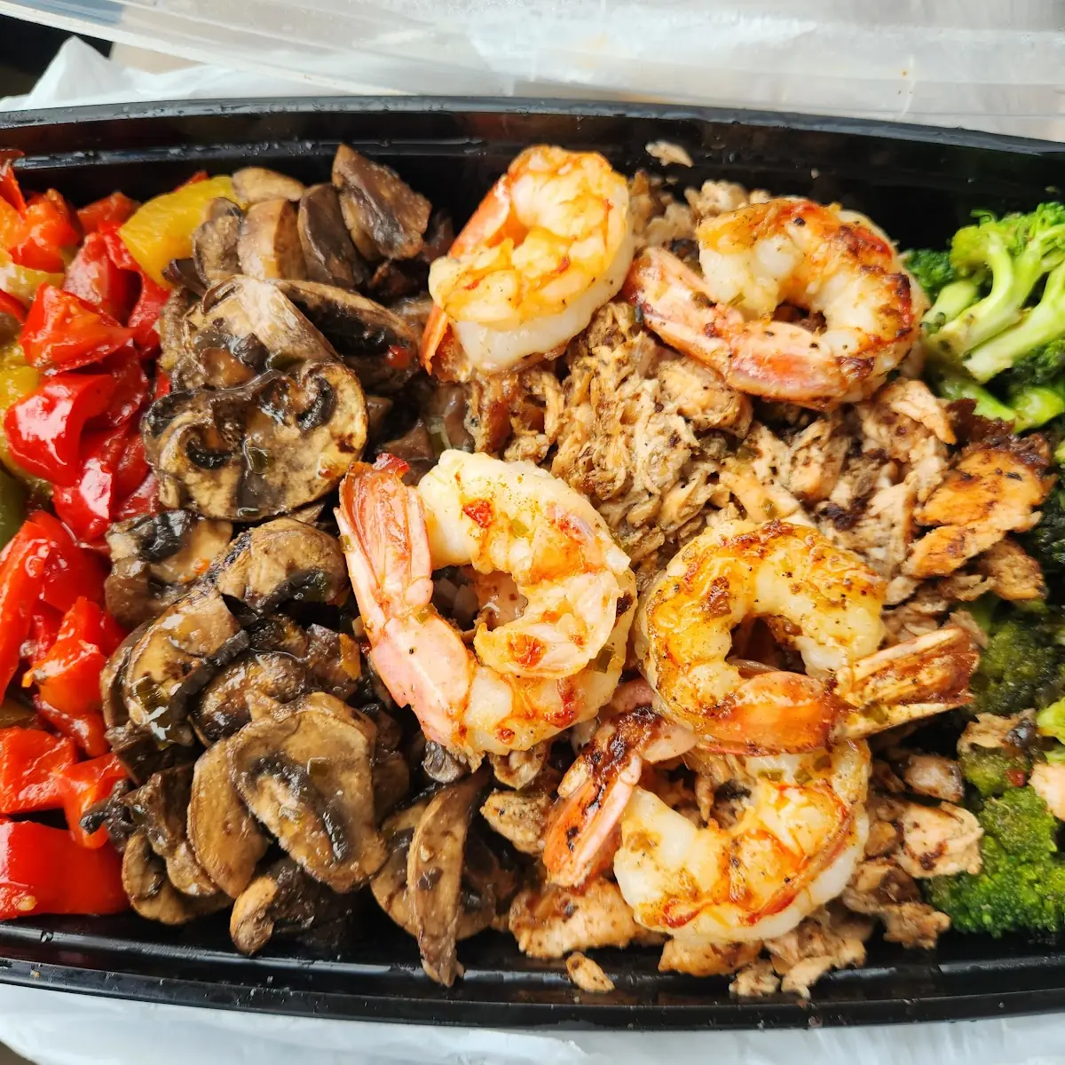 Salmon and Shrimp Hibachi Fried Rice