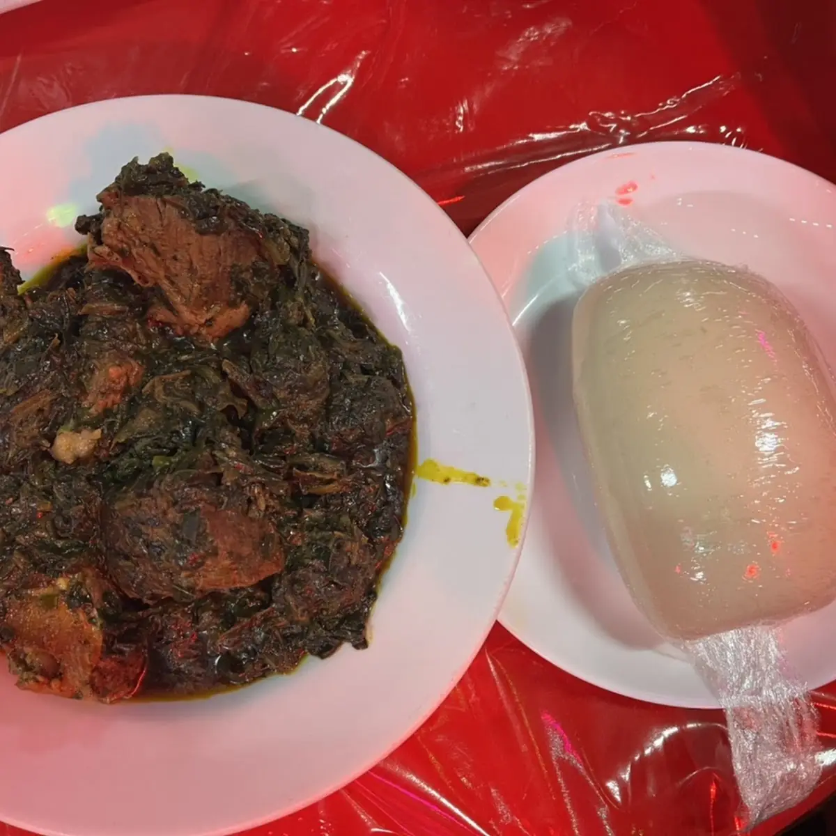 Efo Riro and Pounded Yam