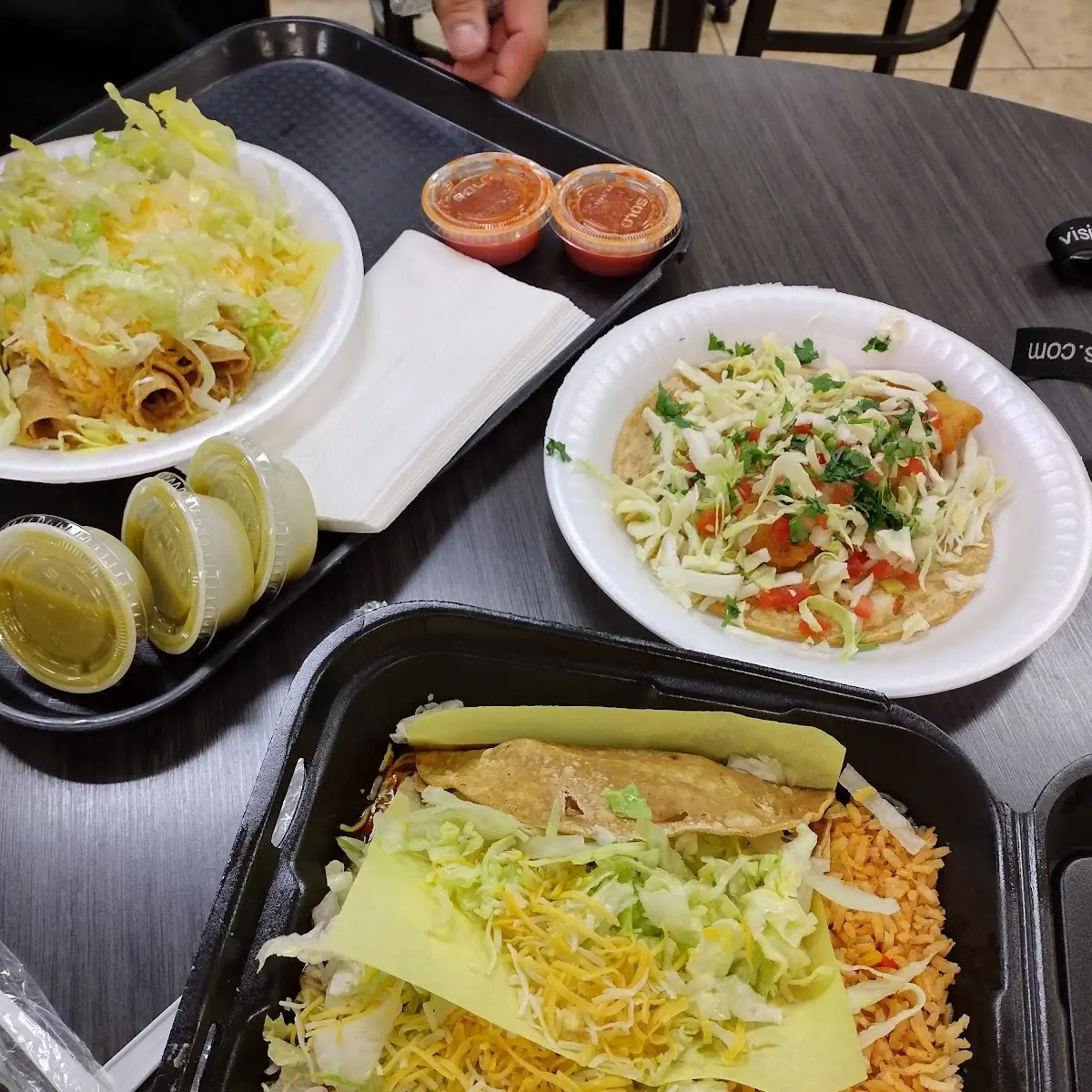 Rolled Tacos Fish Taco Enchilada Rice and Beans