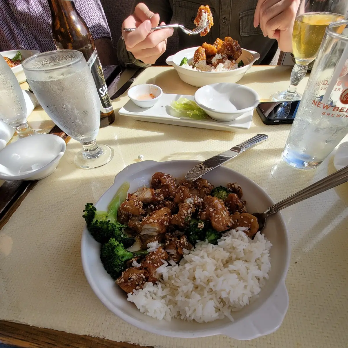 Sesame Chicken Broccoli White Rice