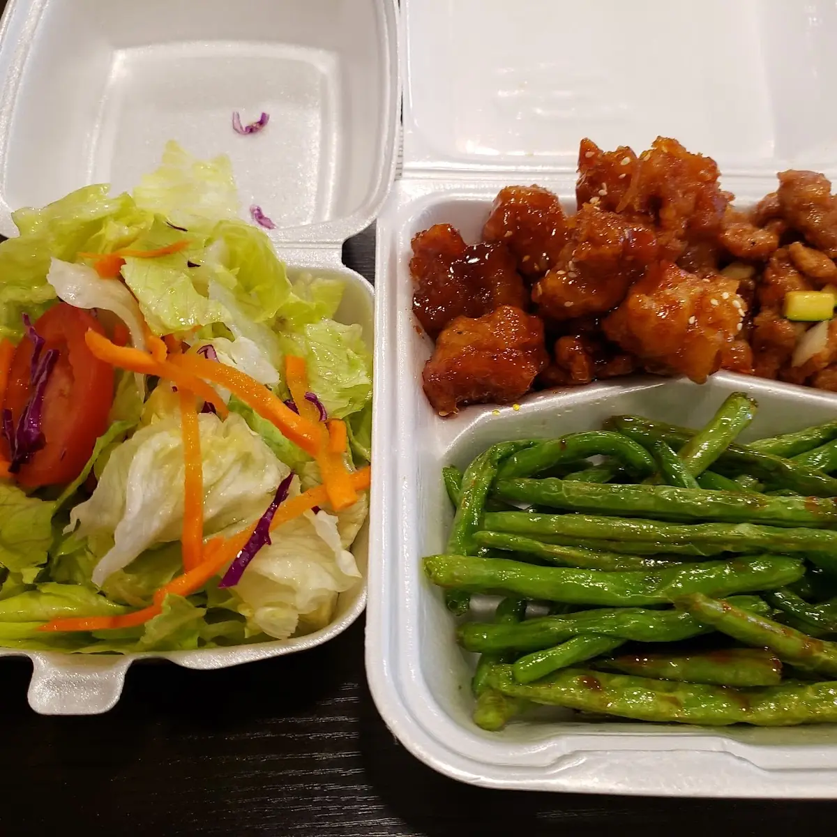 Black Pepper Chicken and Sesame Chicken