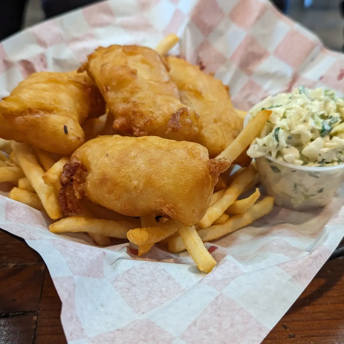 Fish and Chips with Coleslaw