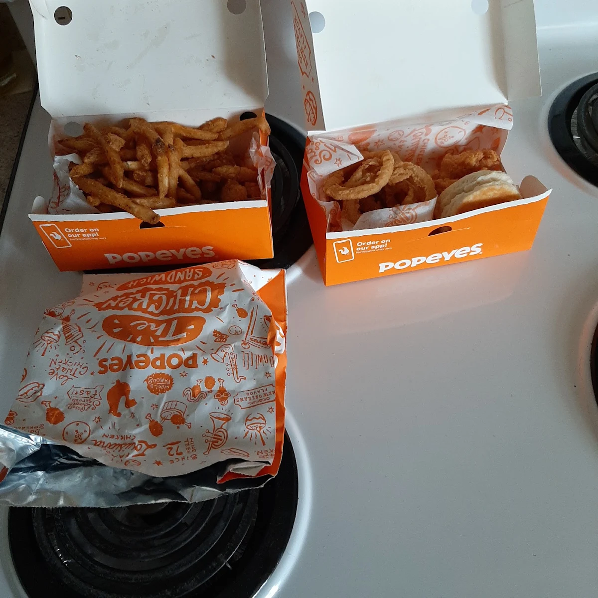 Butterfly Shrimp and Shrimp Popcorn and Spicy Chicken Sandwich