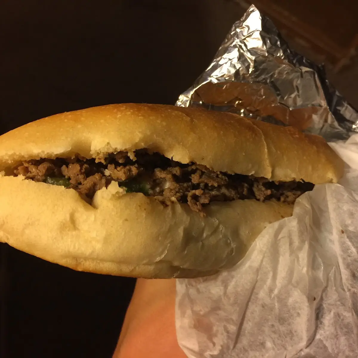 Cheese Steak with Green Peppers