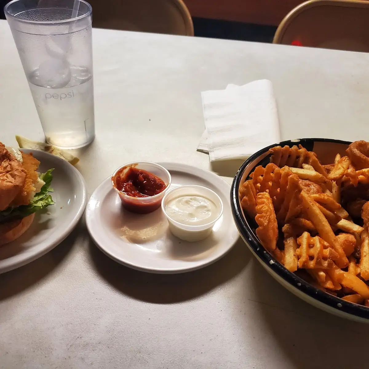 Cod Fish Sandwich and Appetizer Sampler