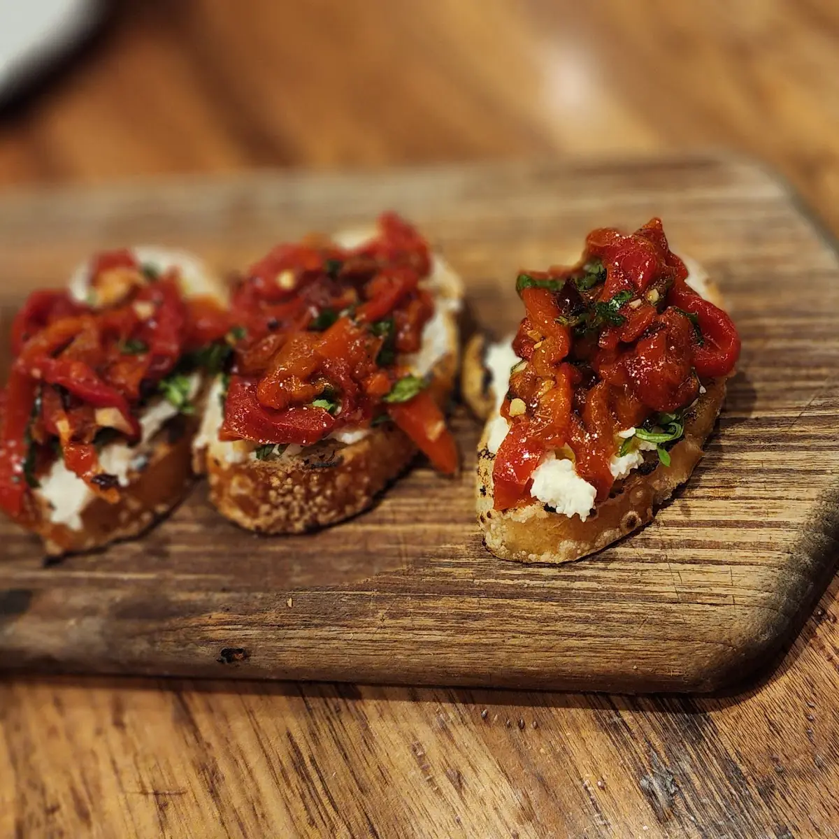 Roasted Red Pepper Crostini