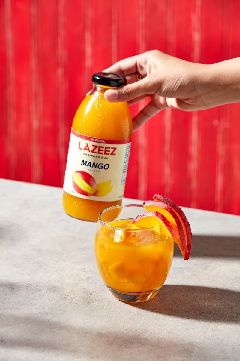 Lazeez Tropical Nectar Juice, Lazeez Shawarma