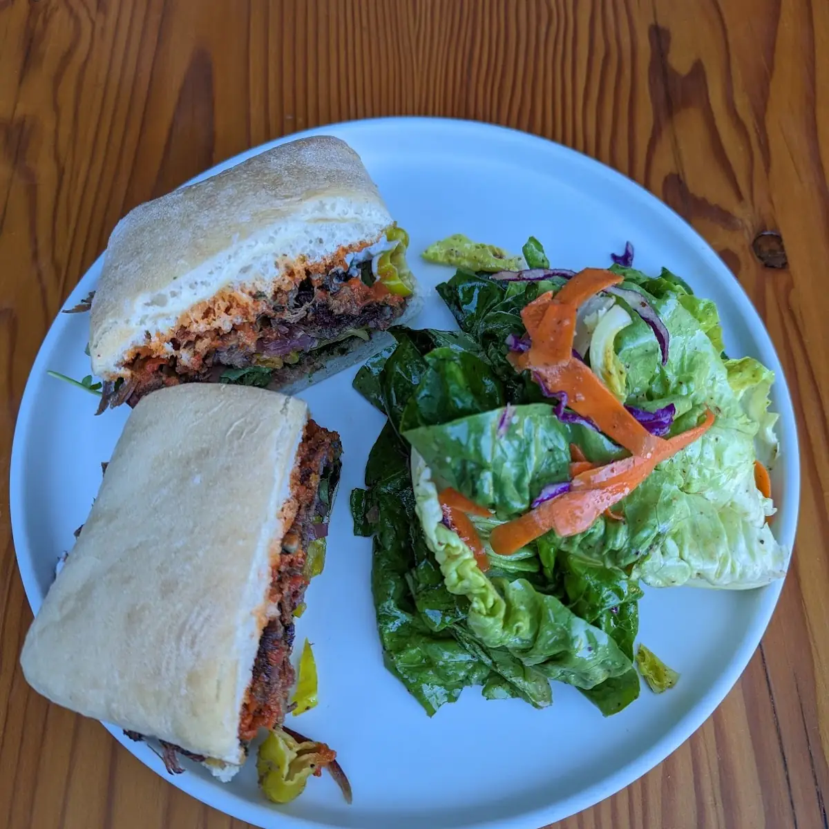 Lamb Sandwich and Green Salad