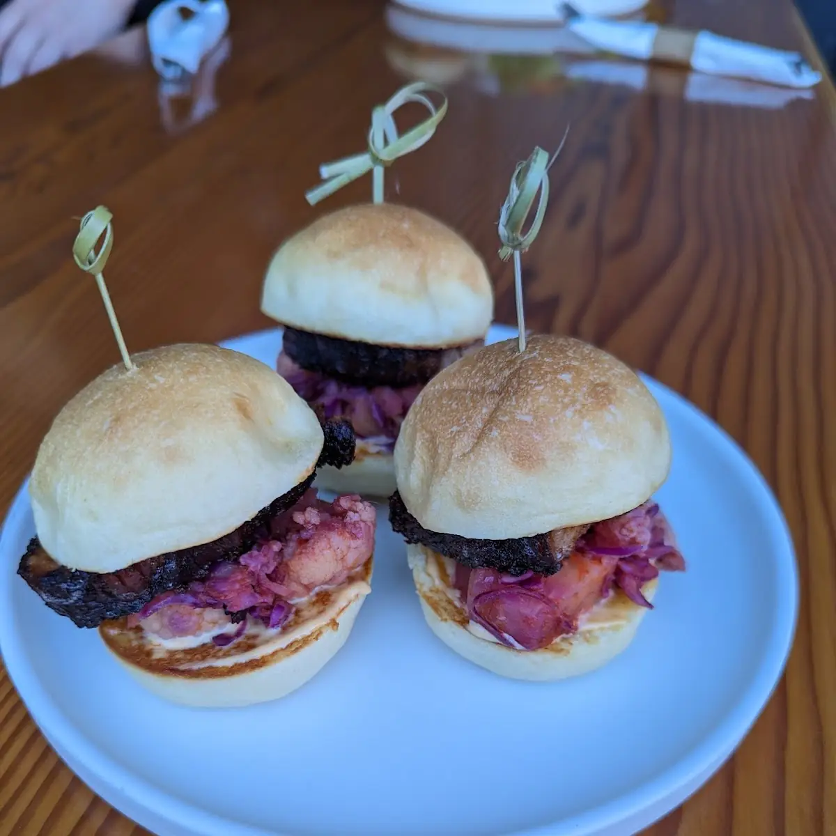 Pork Belly Sliders with Cauliflower Kimchi