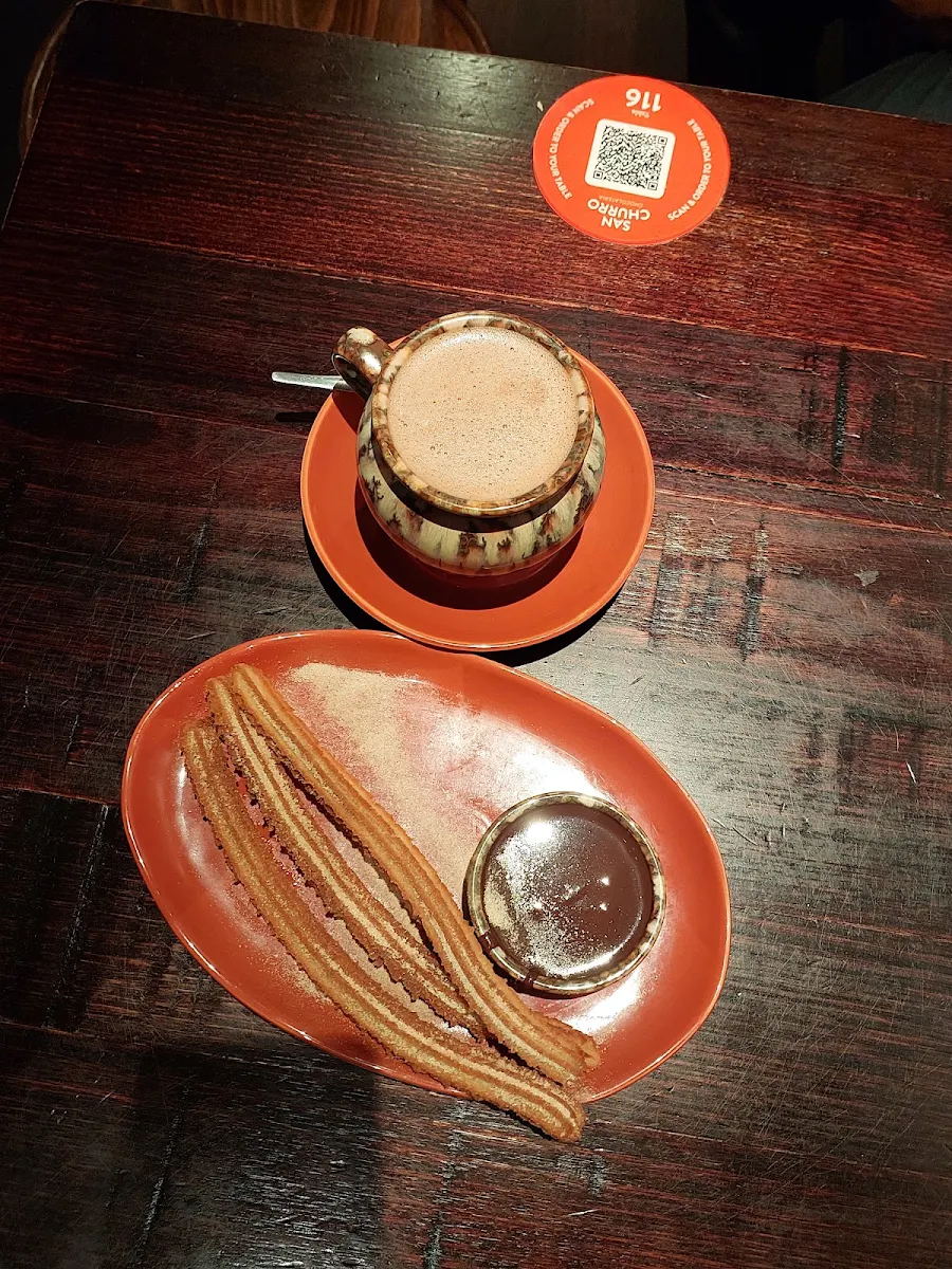 Churros for One and Dark Hot Chocolate, San Churro Fremantle