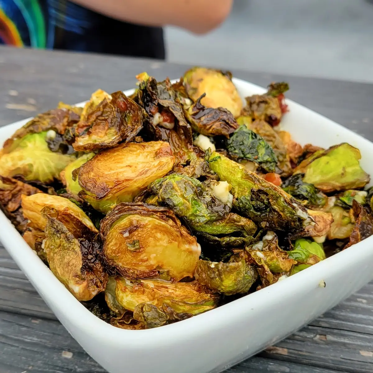 Brussels Sprouts w Maple and Bleu Cheese