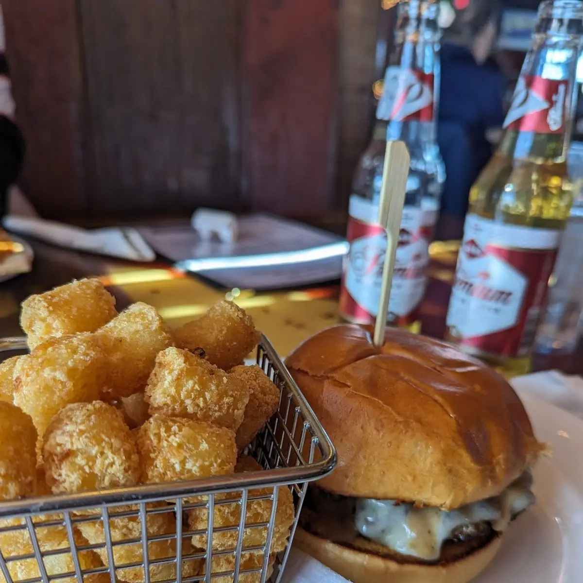 Dill Pickle Cheese Curd Burger