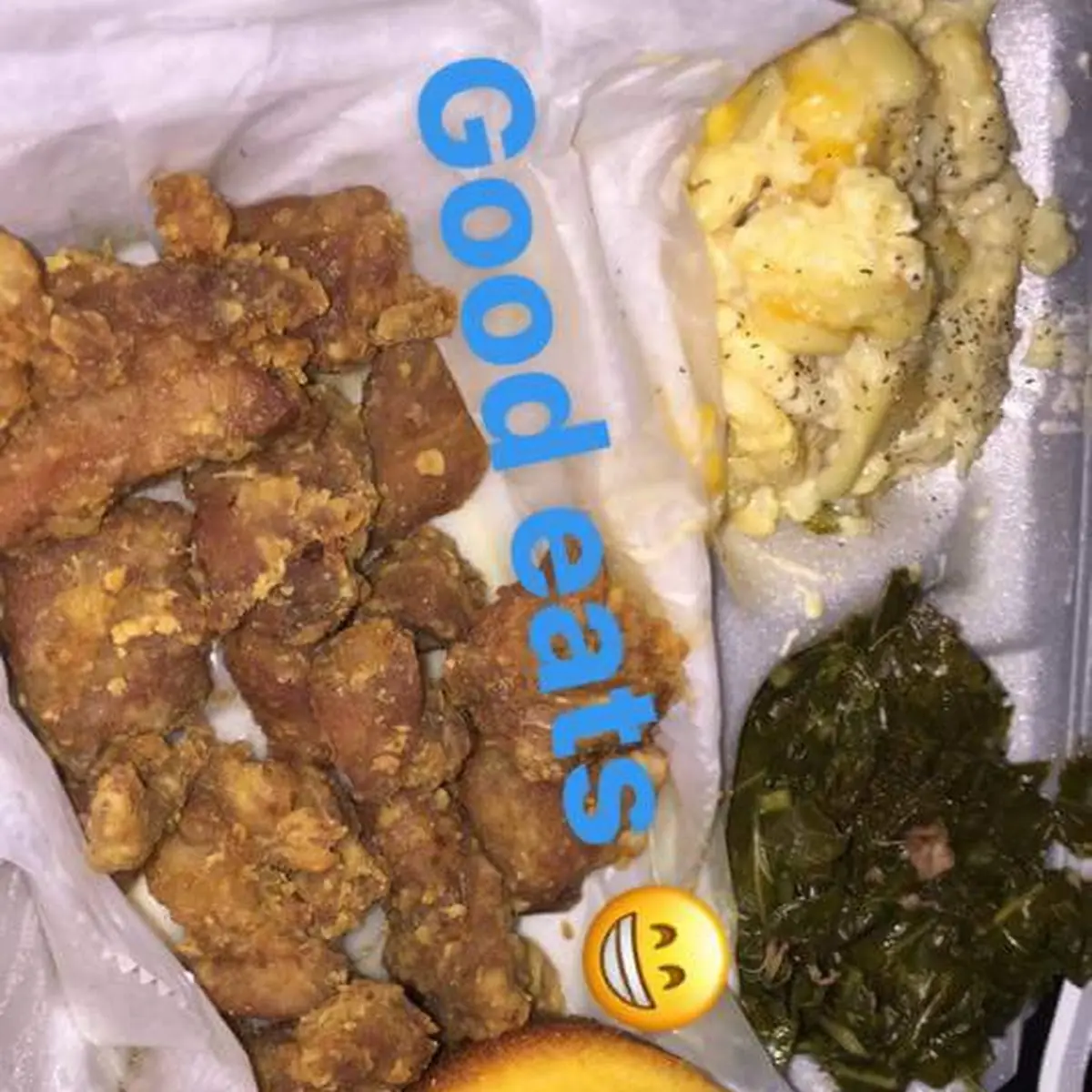 Fried Turkey Greens and Mac and Cheese