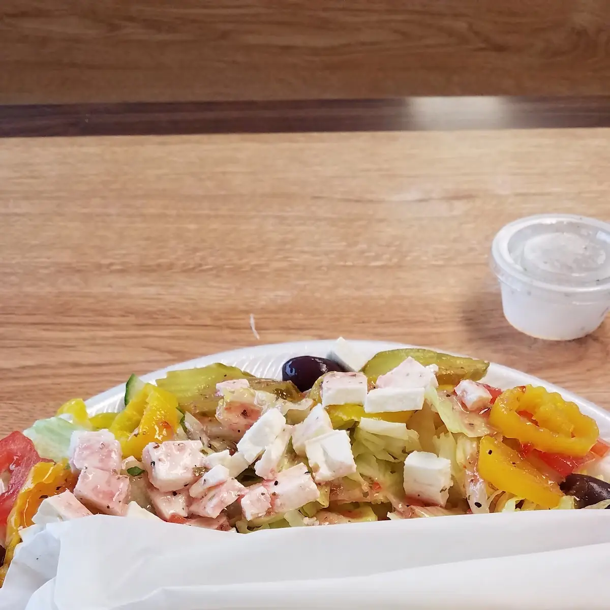 Chicken Shawarma Pitas w Greek Salad