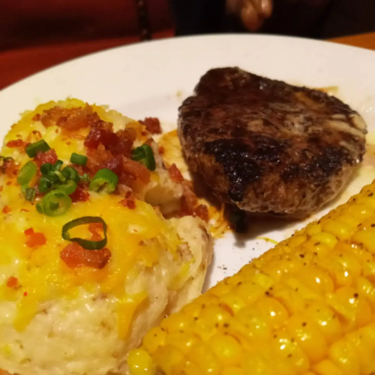Steak with Loaded Mashed Potatoes and Corn on the Cob