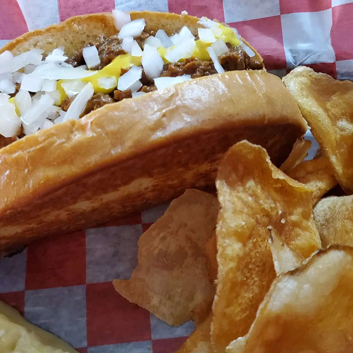 Coney Dog and Potato Chips