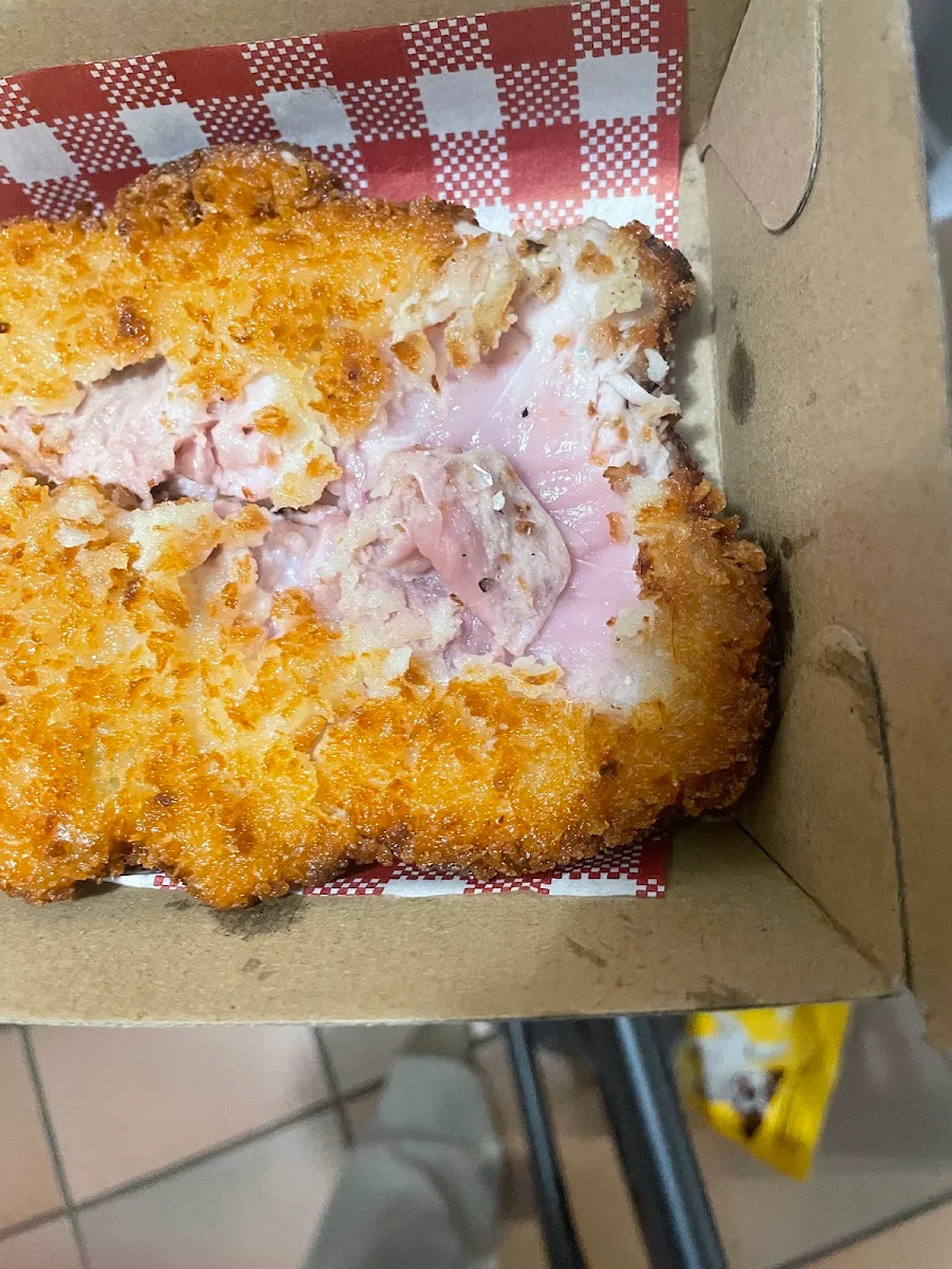 Chicken Bacon Cheese Schnitzel, Pasta Express