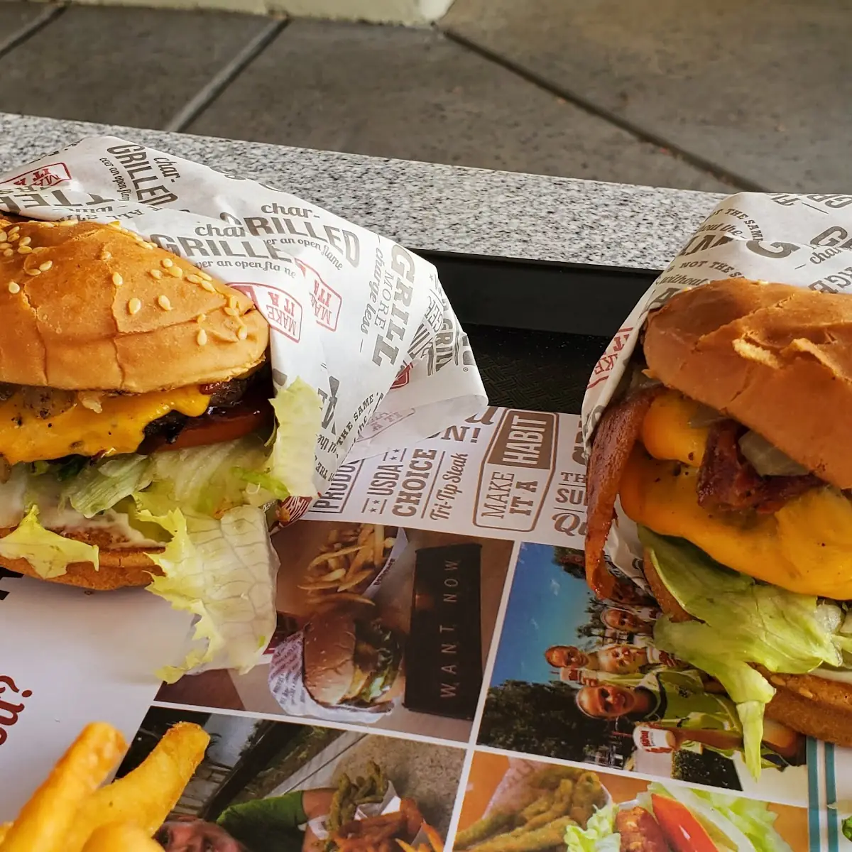 Single and Double Cheeseburger
