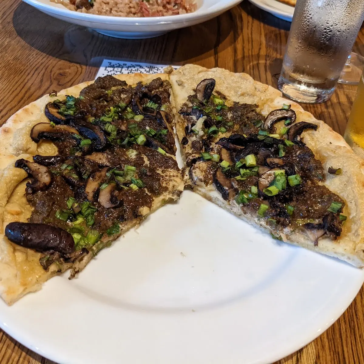 Mushroom and Sausage Flatbread Pizza