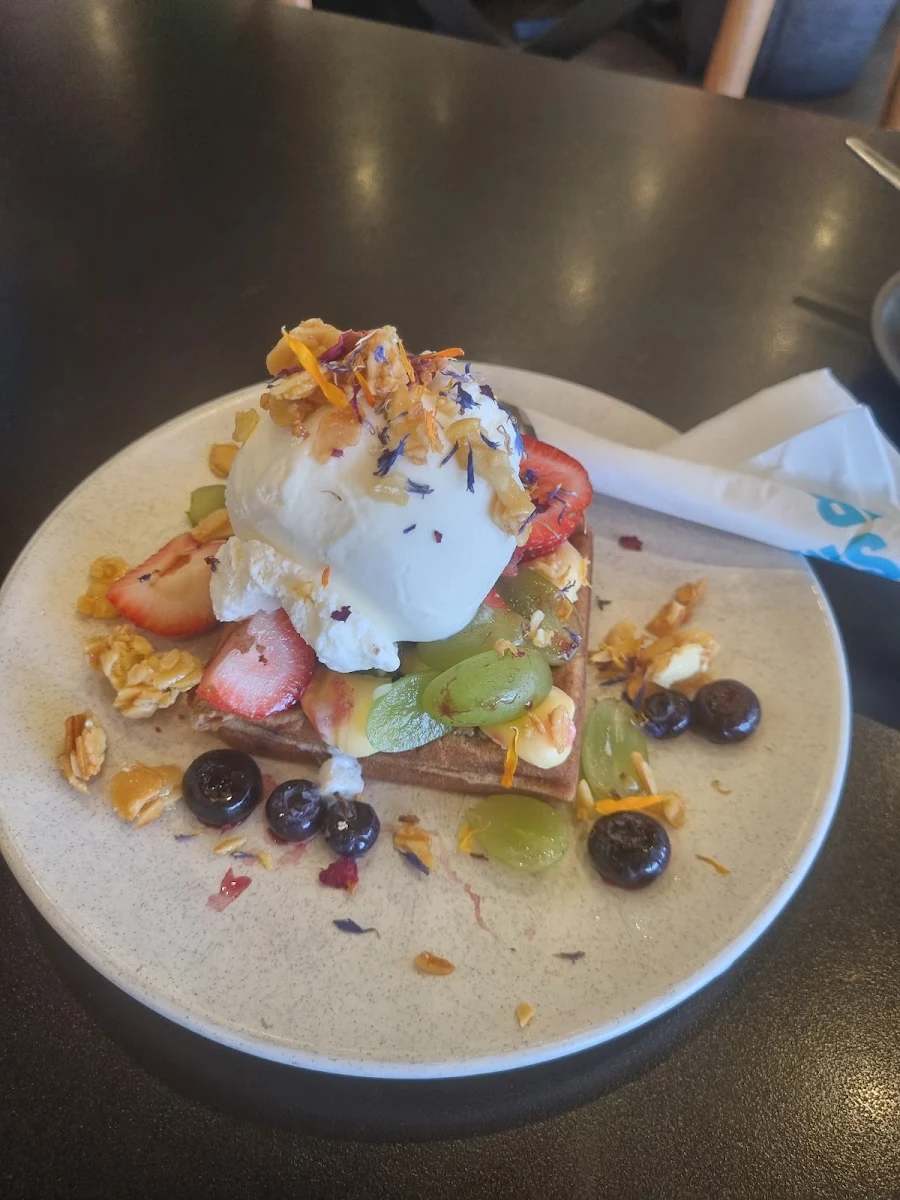 Banana Almond Waffle, Jamaica Blue Baldivis