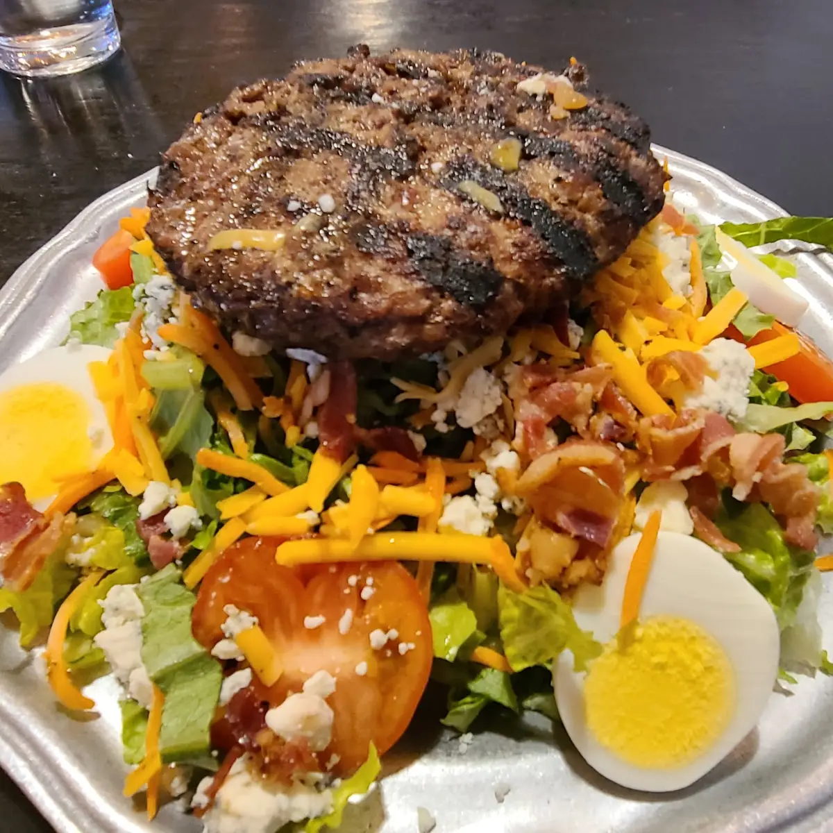 Cobb Salad with a Hamburger Patty