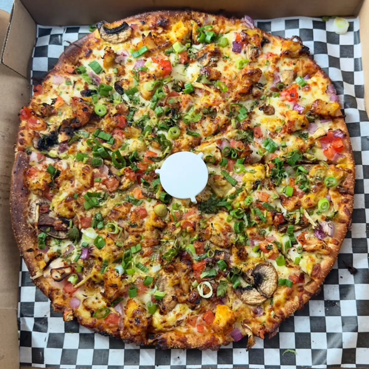 Chicken Green Pepper Mushroom Pizza