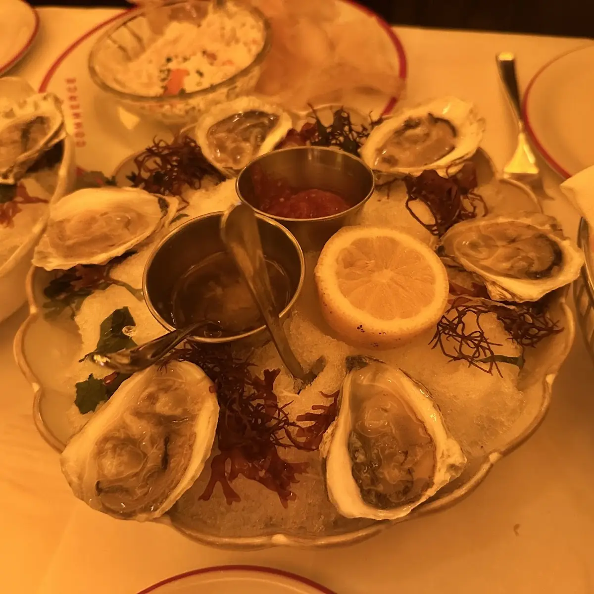 Raw Oysters with Lemon and Sauce