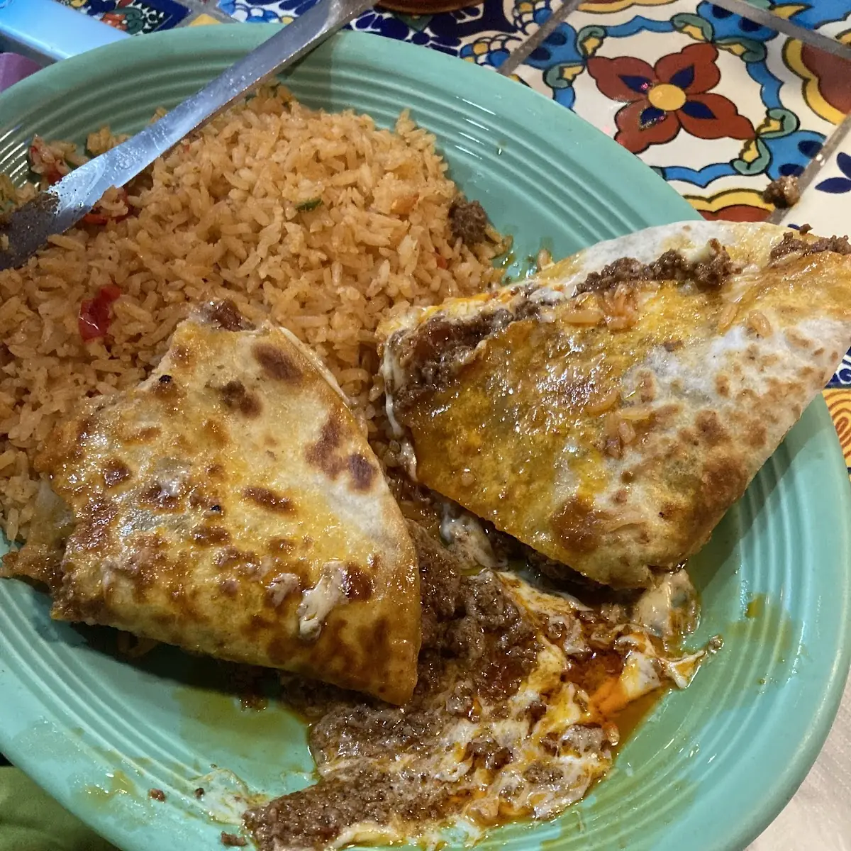 One Quesadilla Rice & Beans