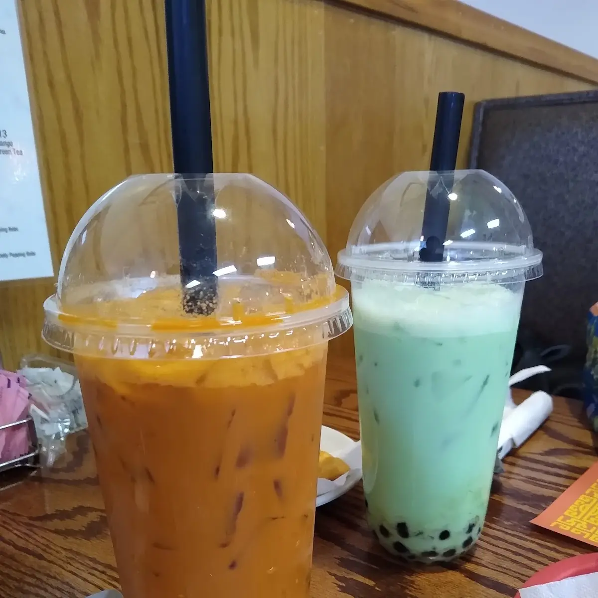 Bubble Tea Thai Tea and Honeydew