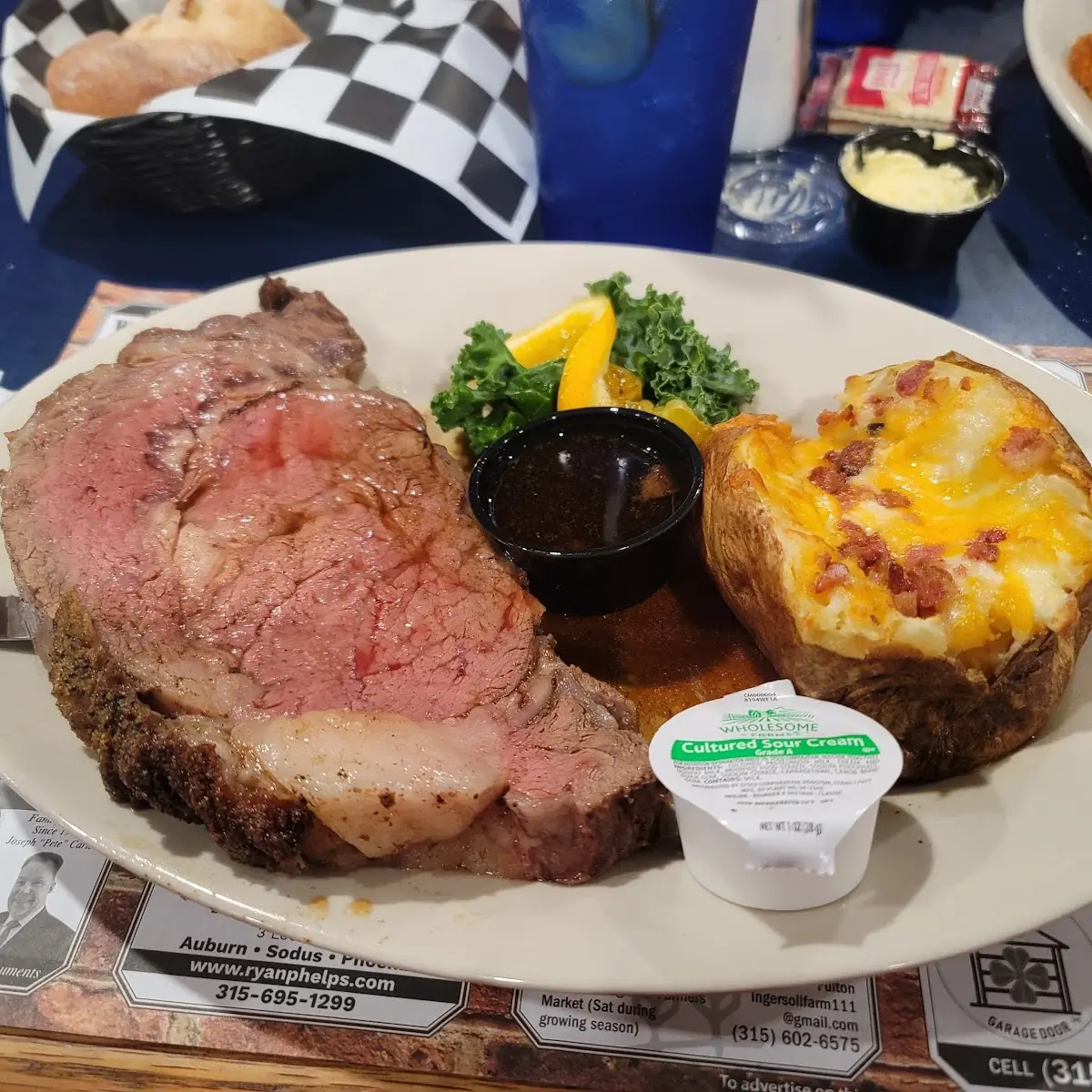 16 Oz Prime Rib w Loaded Baked Potato