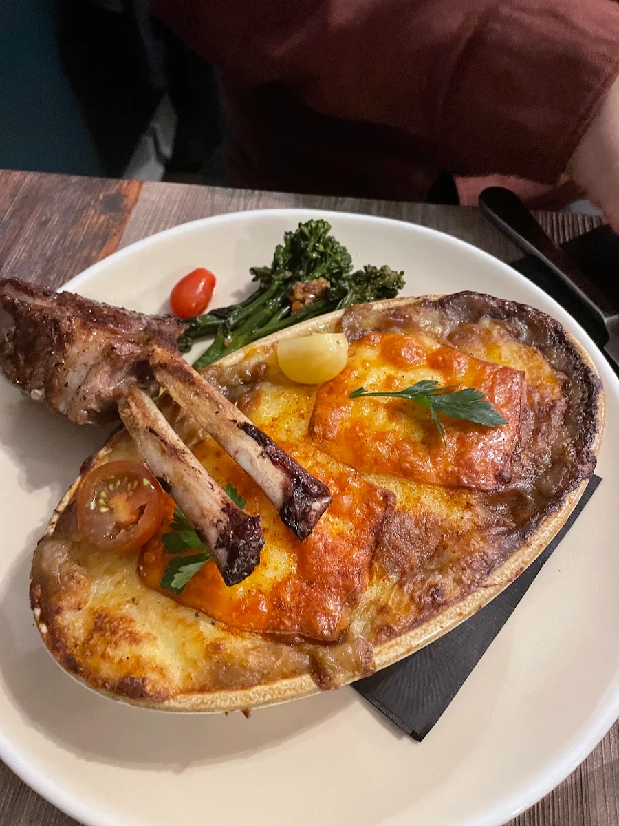 Lamb and Lobster Mushroom Shepherd’S Pie with Smoked Cheddar Cheese, Bella Soriah