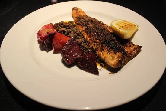 Cajun-Garlic Crusted Trout, Pesto's