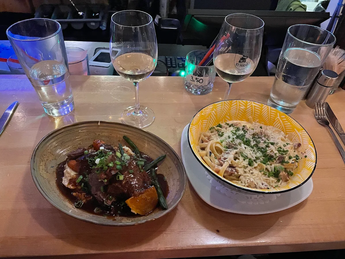 Beef Cheeks and Spaghetti Carbonera