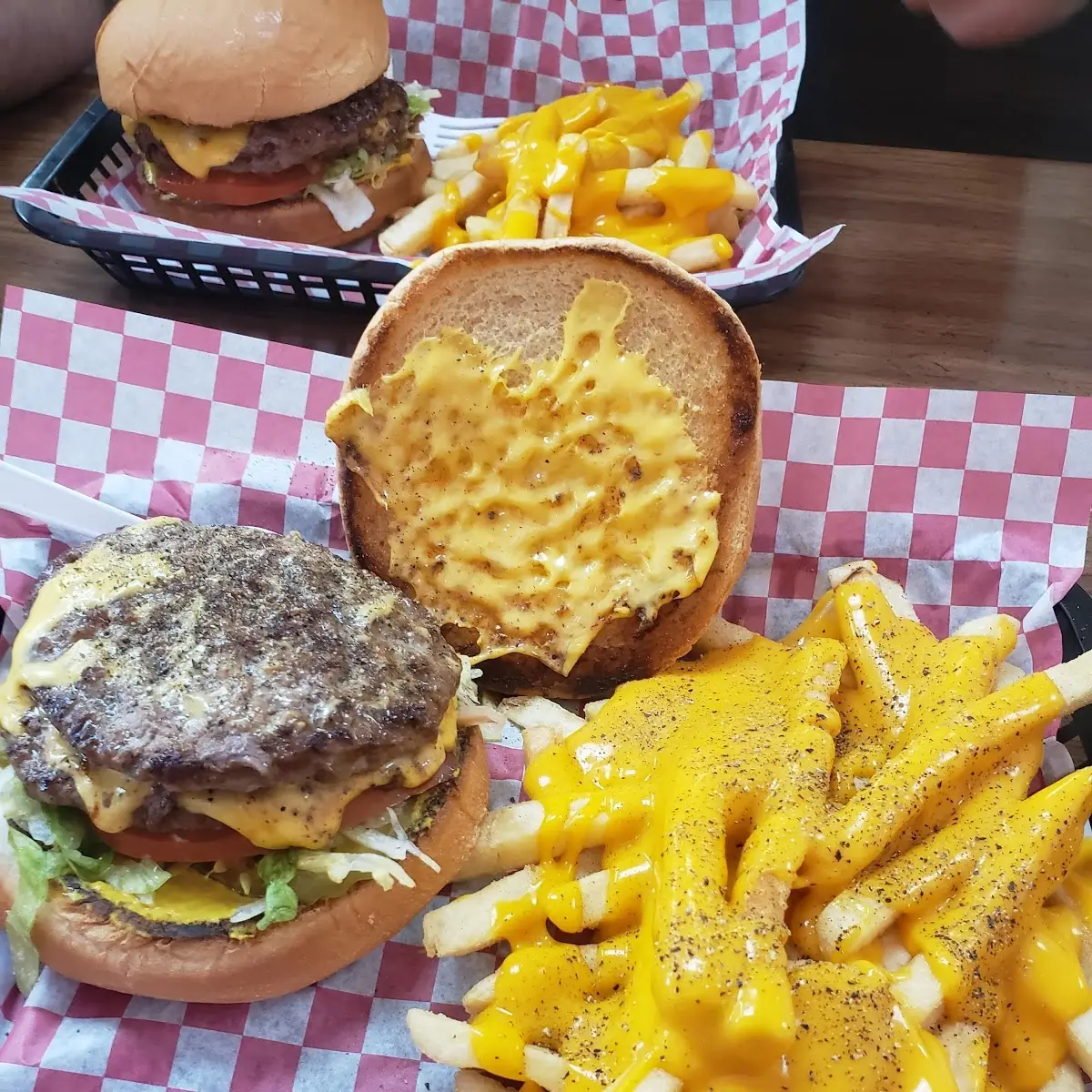 Double Cheeseburger and Cheese Fries