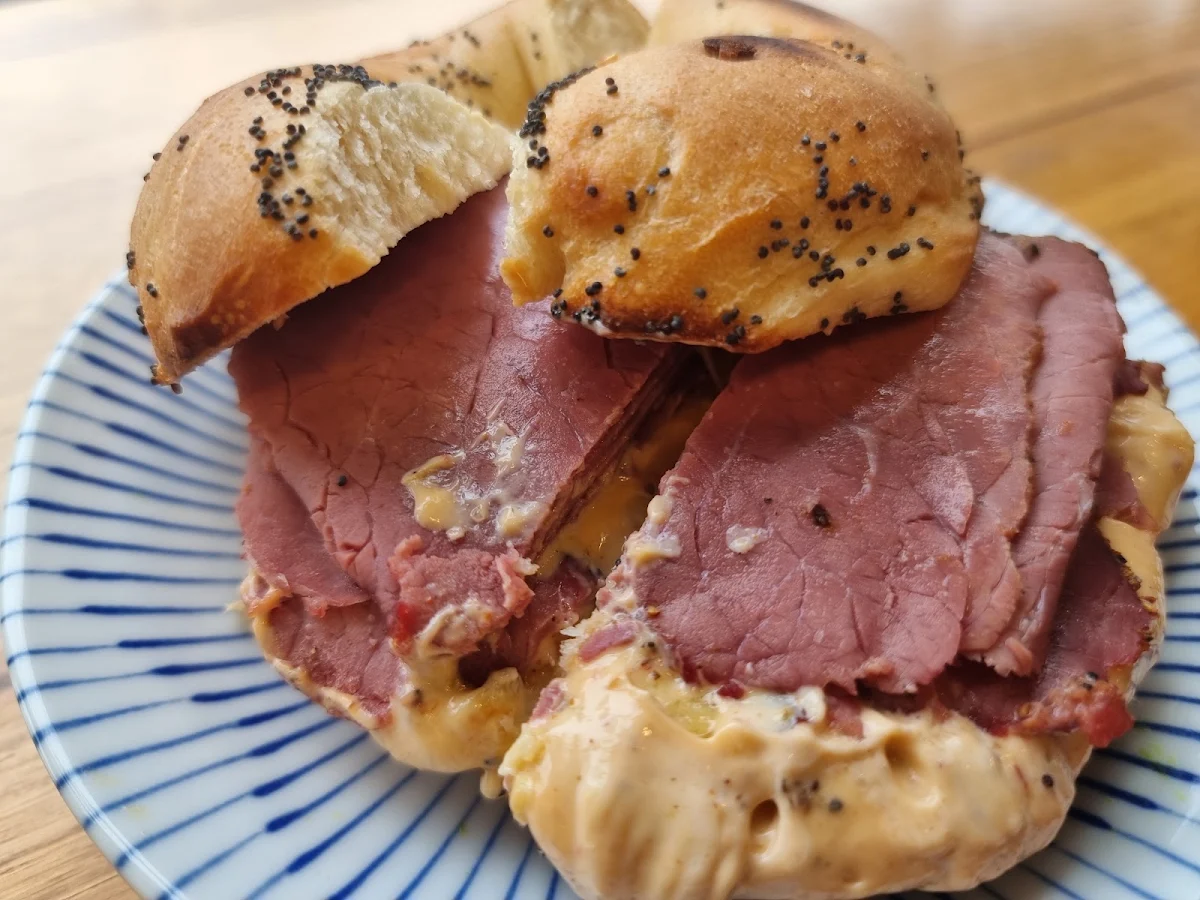 Beef Pastrami Sauerkrauts Mozzarella Chipotle Mayo, Lawson's Bagels South Yarra