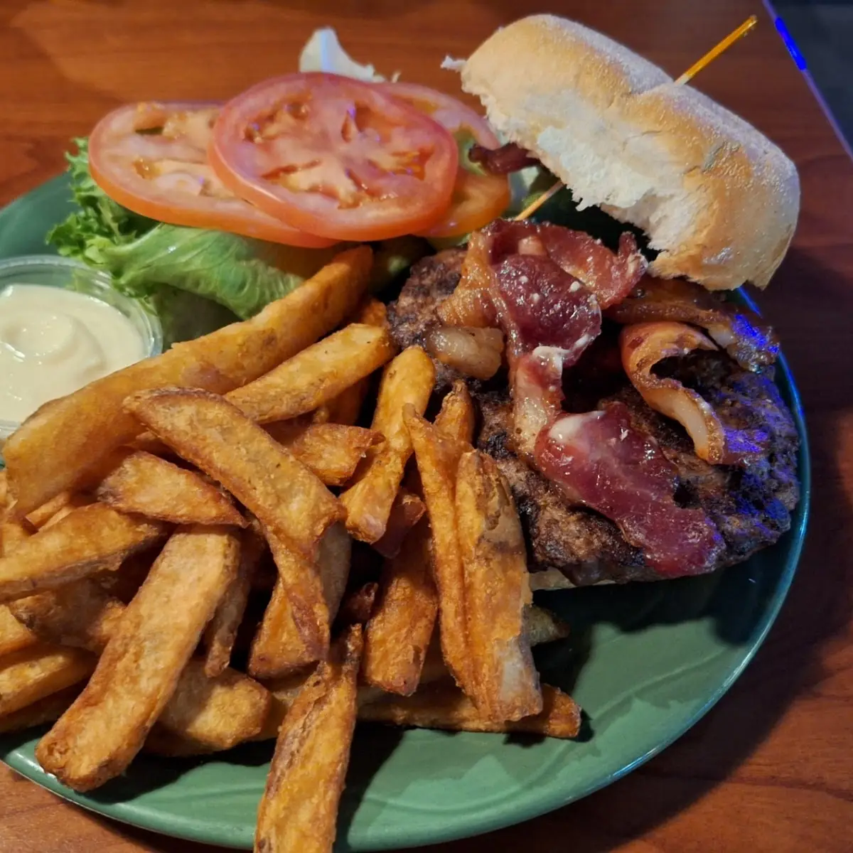 Bacon Burger and Fries