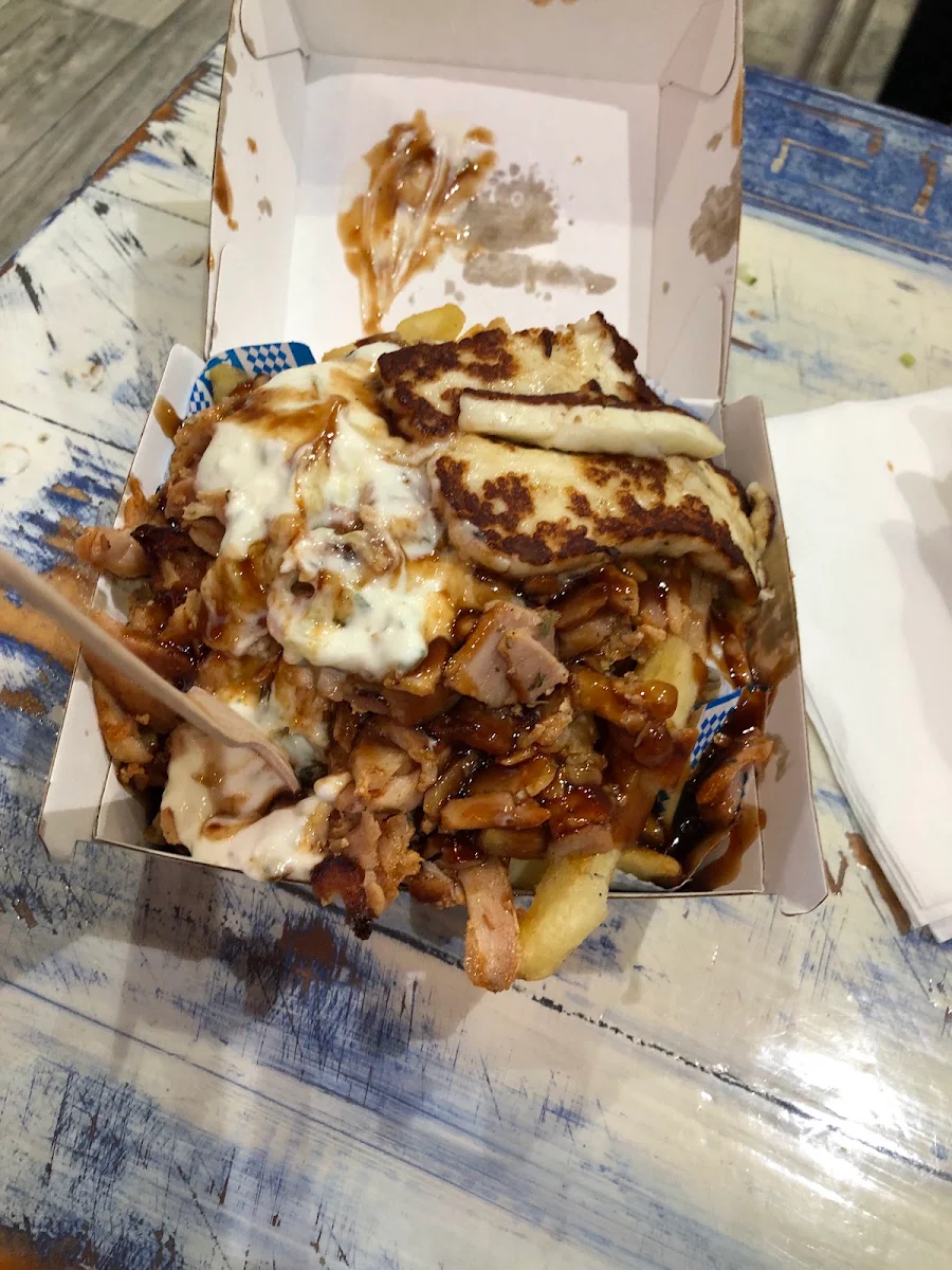Meat and Chips Pack Small with Halloumi, Souvlaki Bar Cronulla