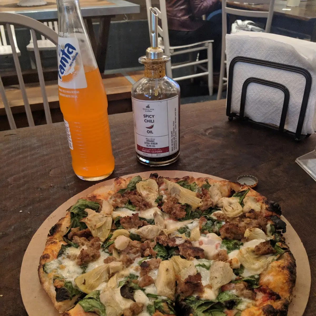 Vegetarian Pizza with Sausage Added